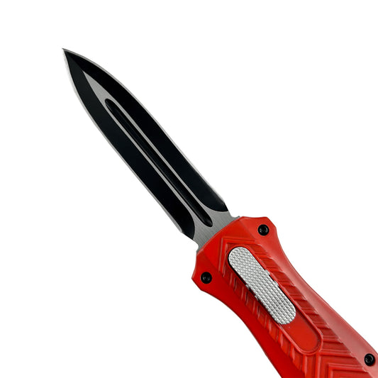Best OTF Knives Under $100 - "Wavecutter" Red OTF Knife for Sale