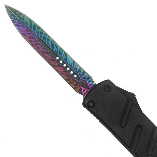 OTF Knives for Sale - "Sniper" Rainbow OTF Knife | $5 Shipping