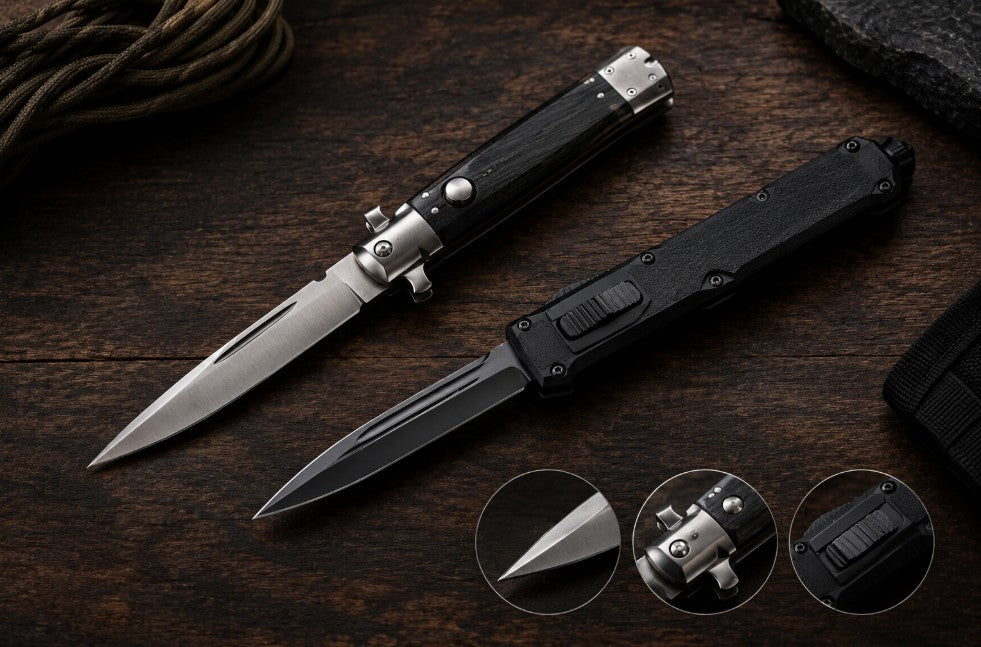 Choosing the right switchblade: comparing blade shapes, handle materials, and opening mechanisms.