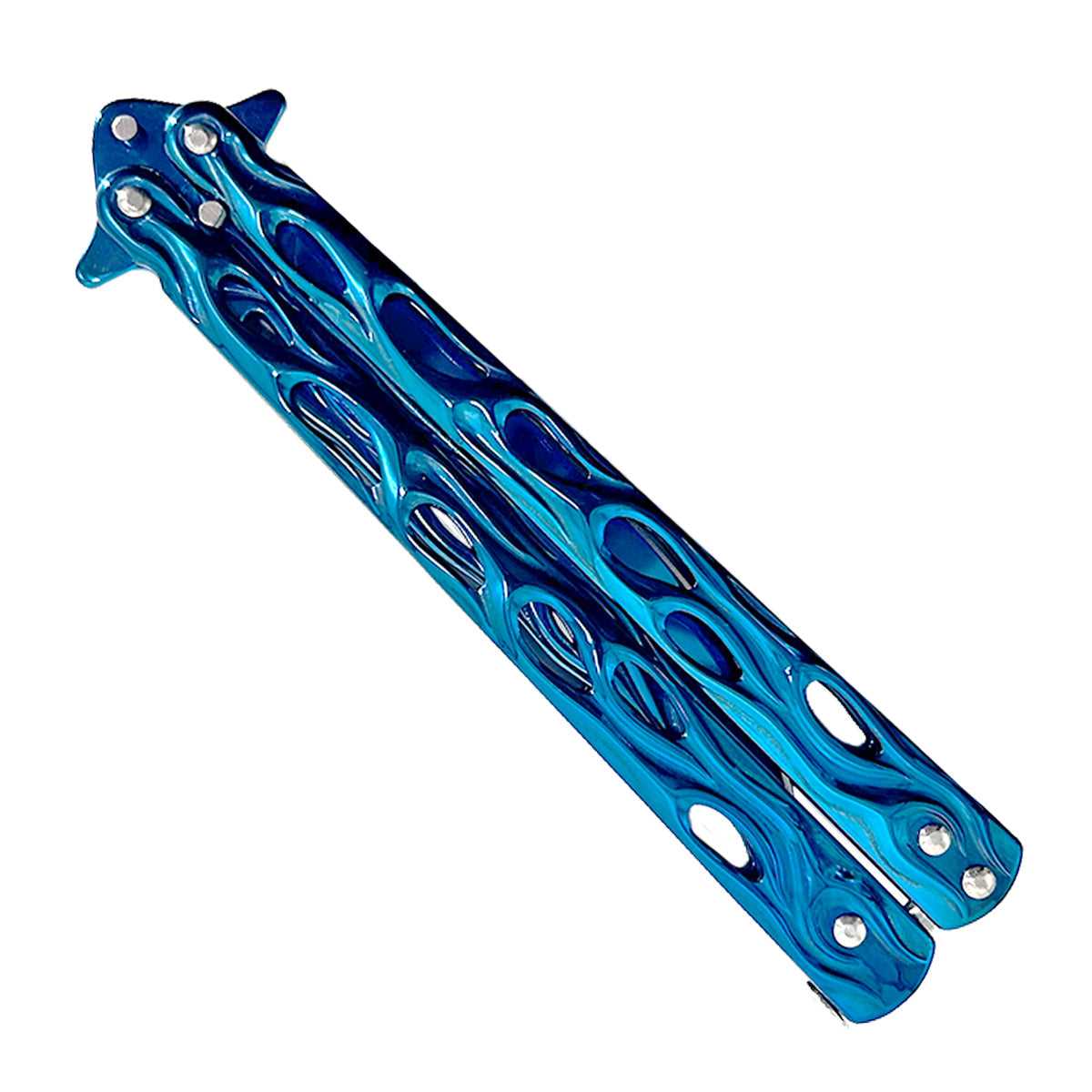 "Lit" Blue Butterfly Knife