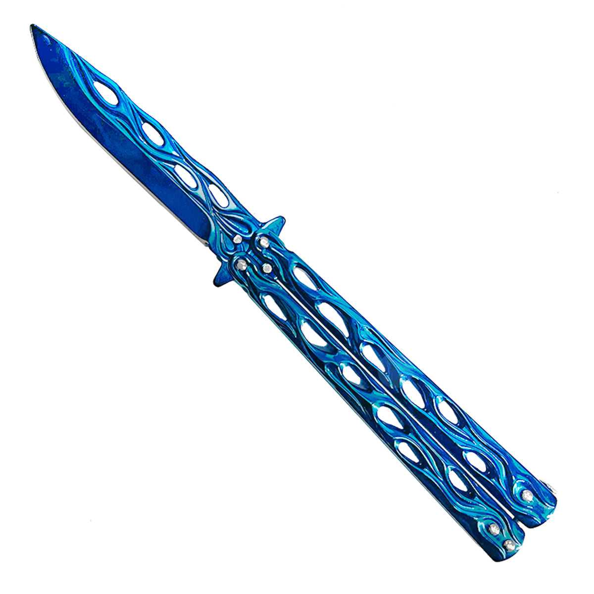 "Lit" Blue Butterfly Knife