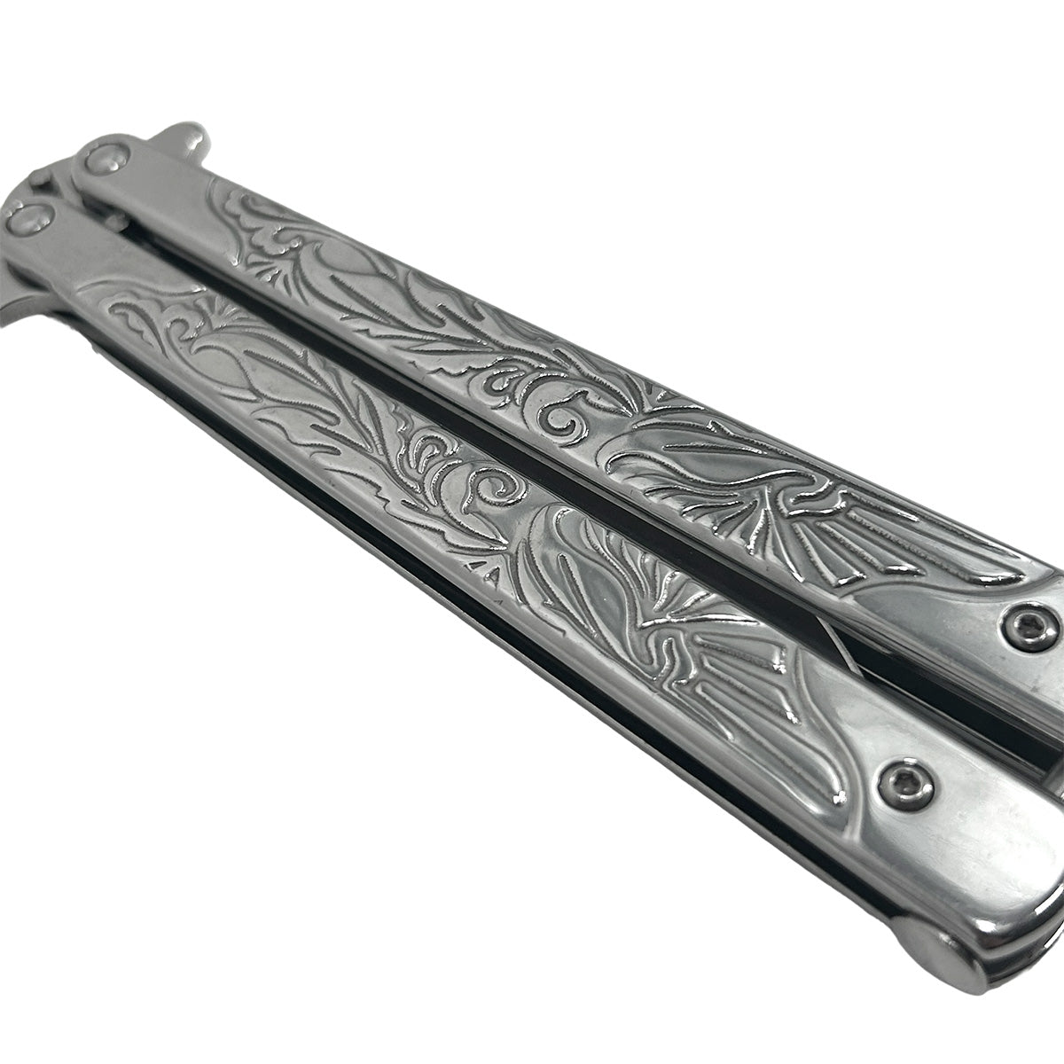 "Vines" Chrome Butterfly Knife