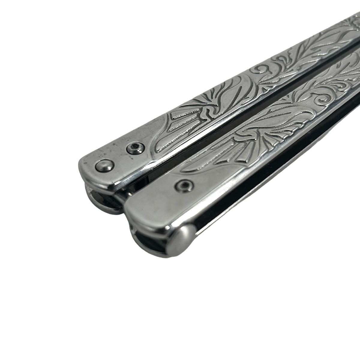 "Vines" Chrome Butterfly Knife