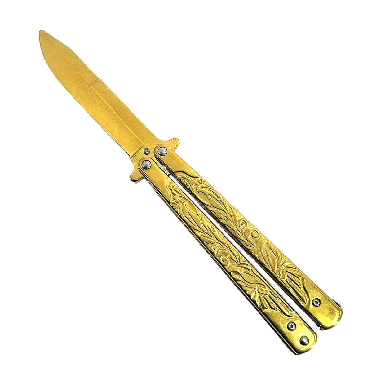 "Vines" Gold Butterfly Knife