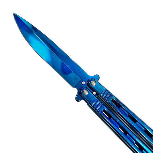 "Wasp" Blue Butterfly Knife