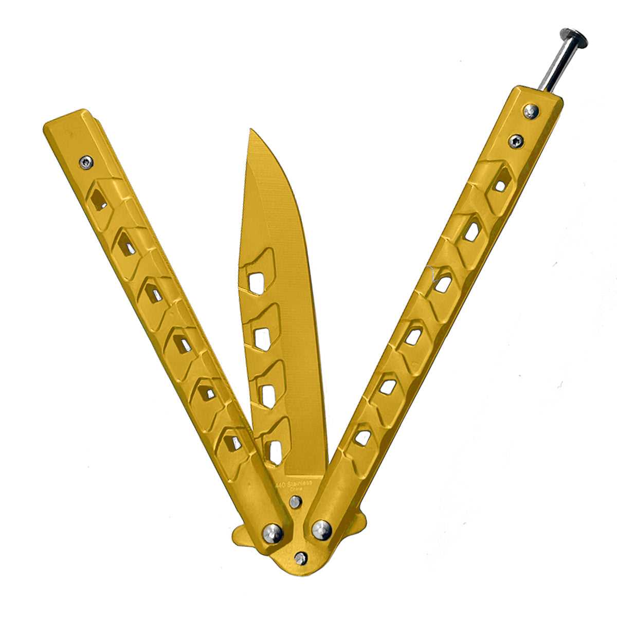 "Croc-o" Gold Butterfly Knife