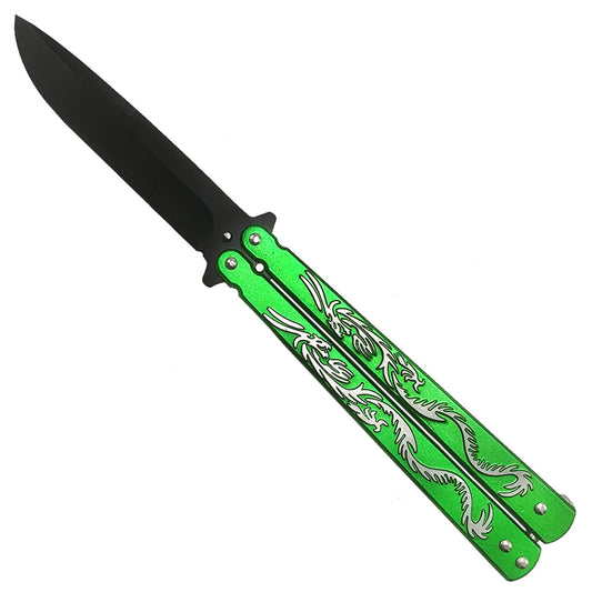 CS Tactical Edge "Green Twin Dragons" Butterfly Knife