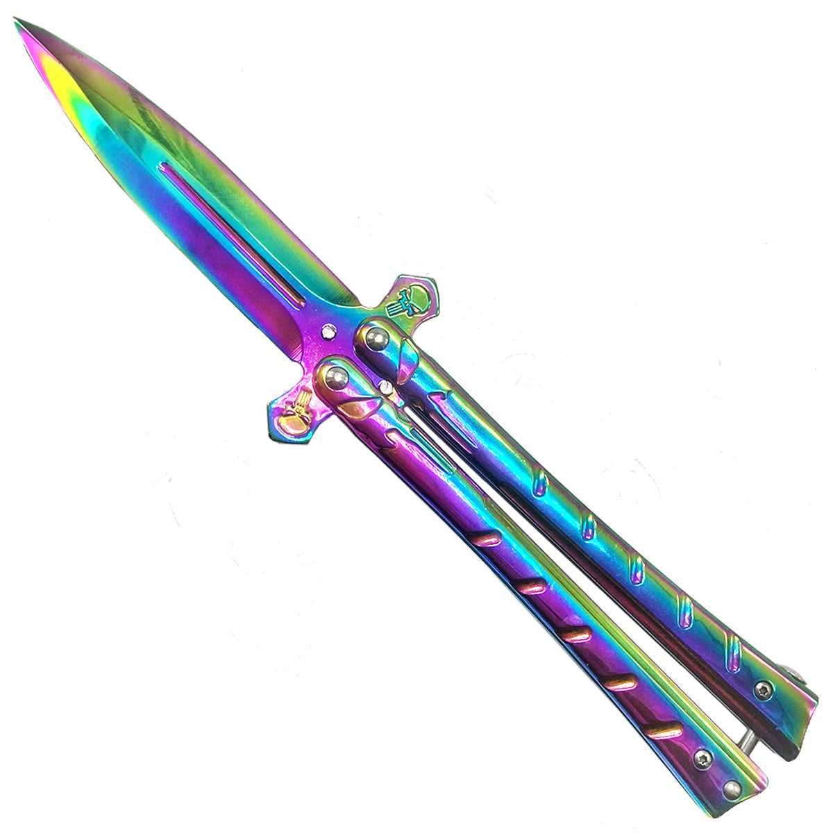 "Rainbow Villain" Butterfly Knife