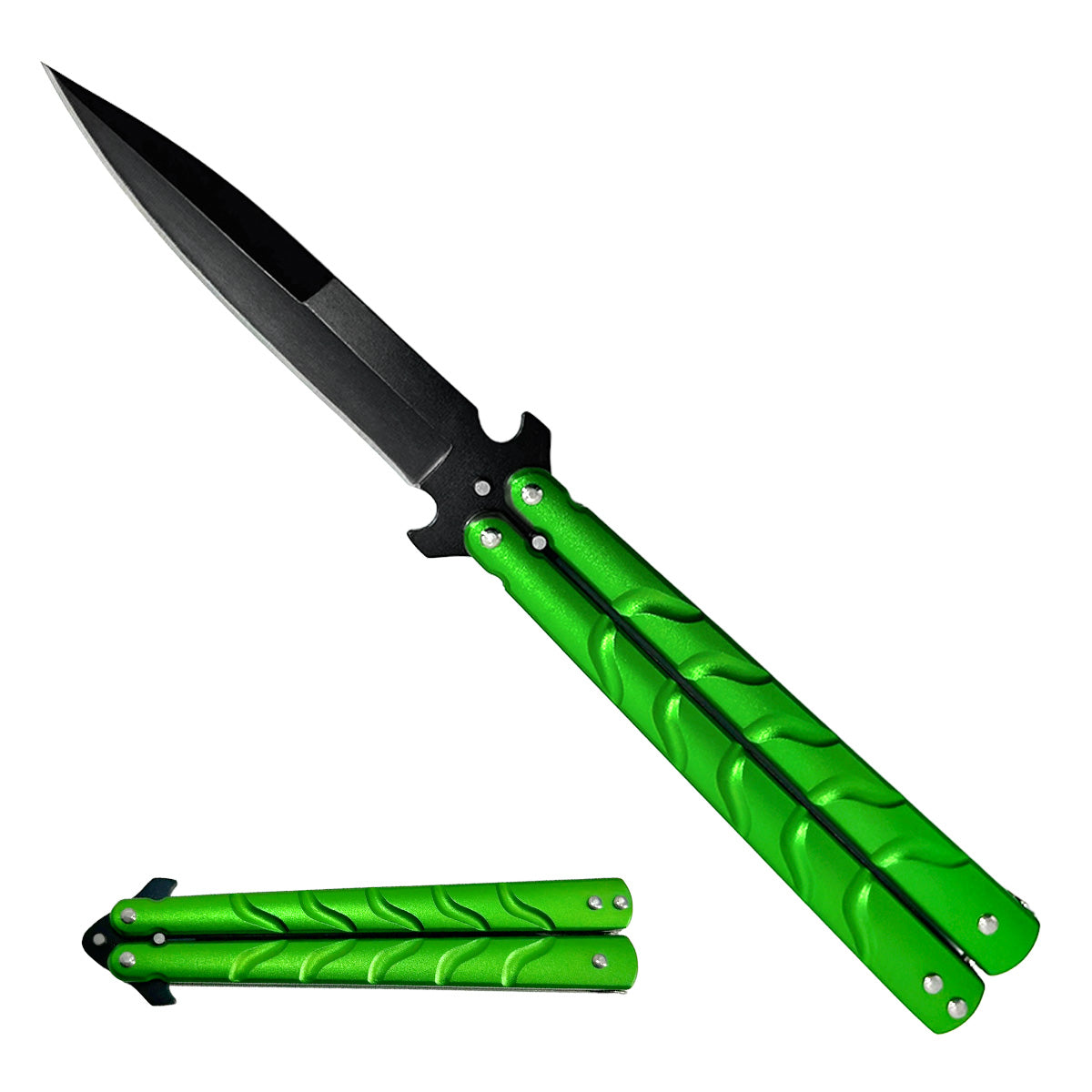 "Shadow Dancer" Green Butterfly Knife