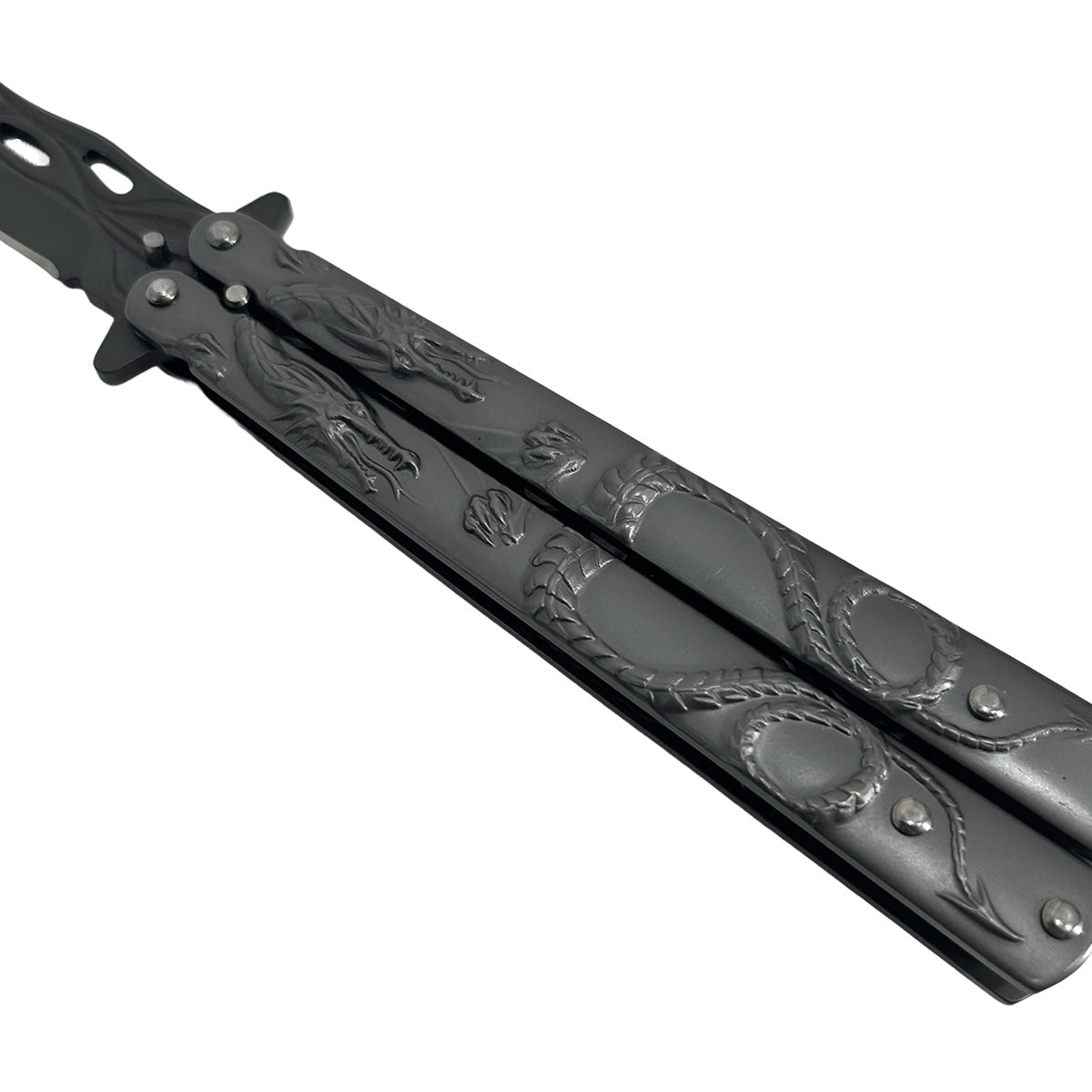 Gray "Lunar Dragon" Black Butterfly Knife