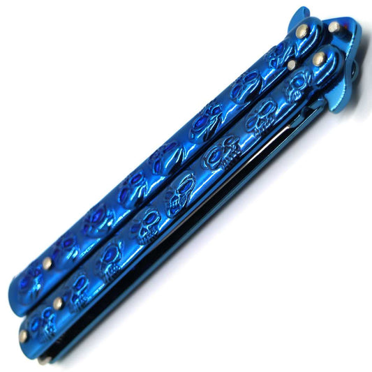 "Skullz" Blue Butterfly Knife