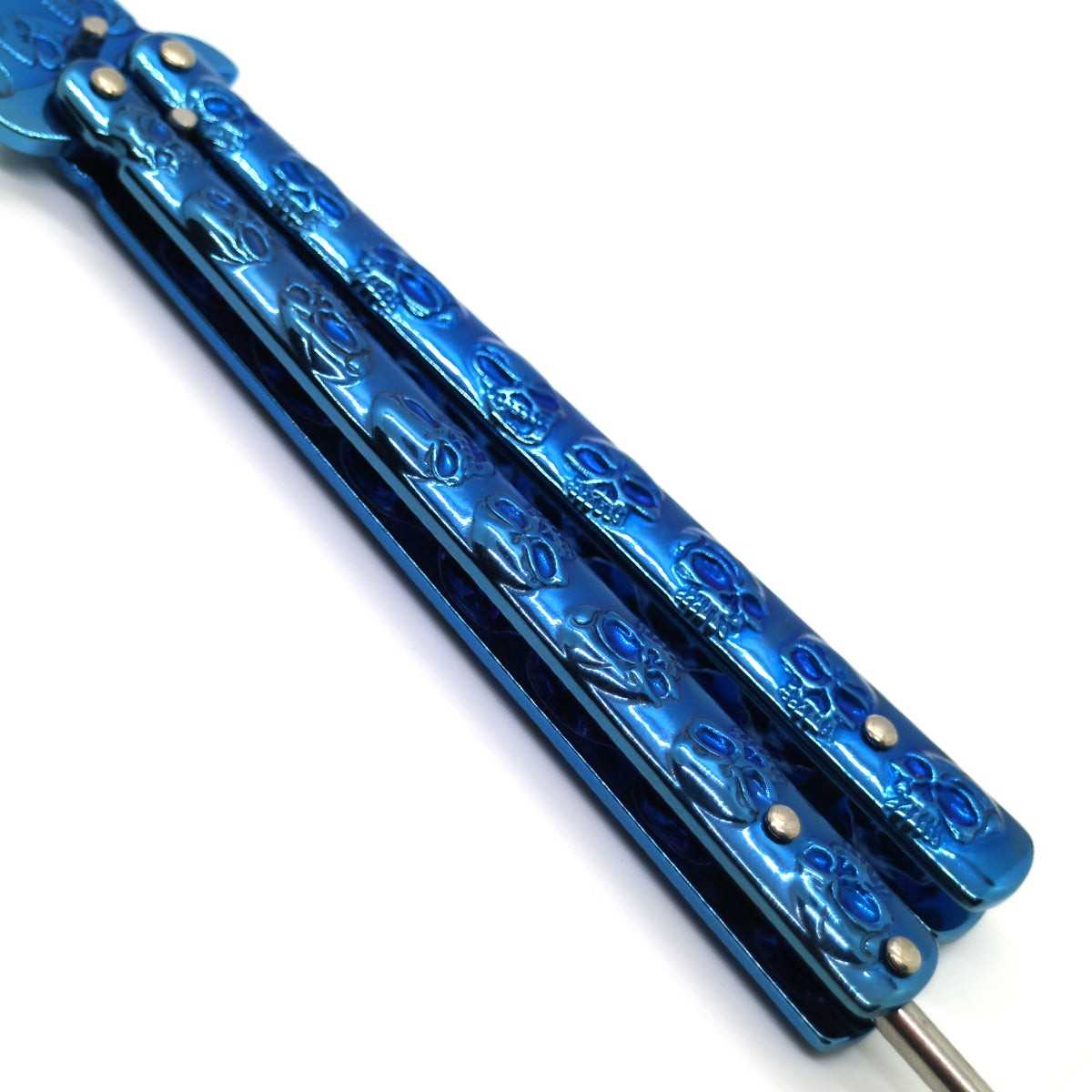 "Skullz" Blue Butterfly Knife