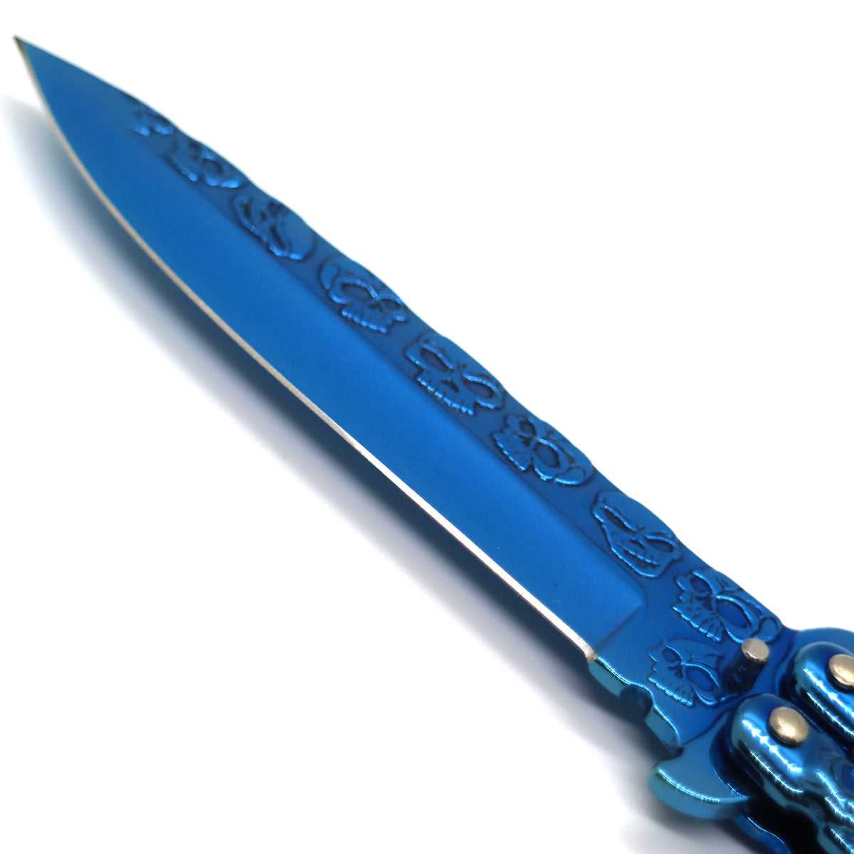 "Skullz" Blue Butterfly Knife