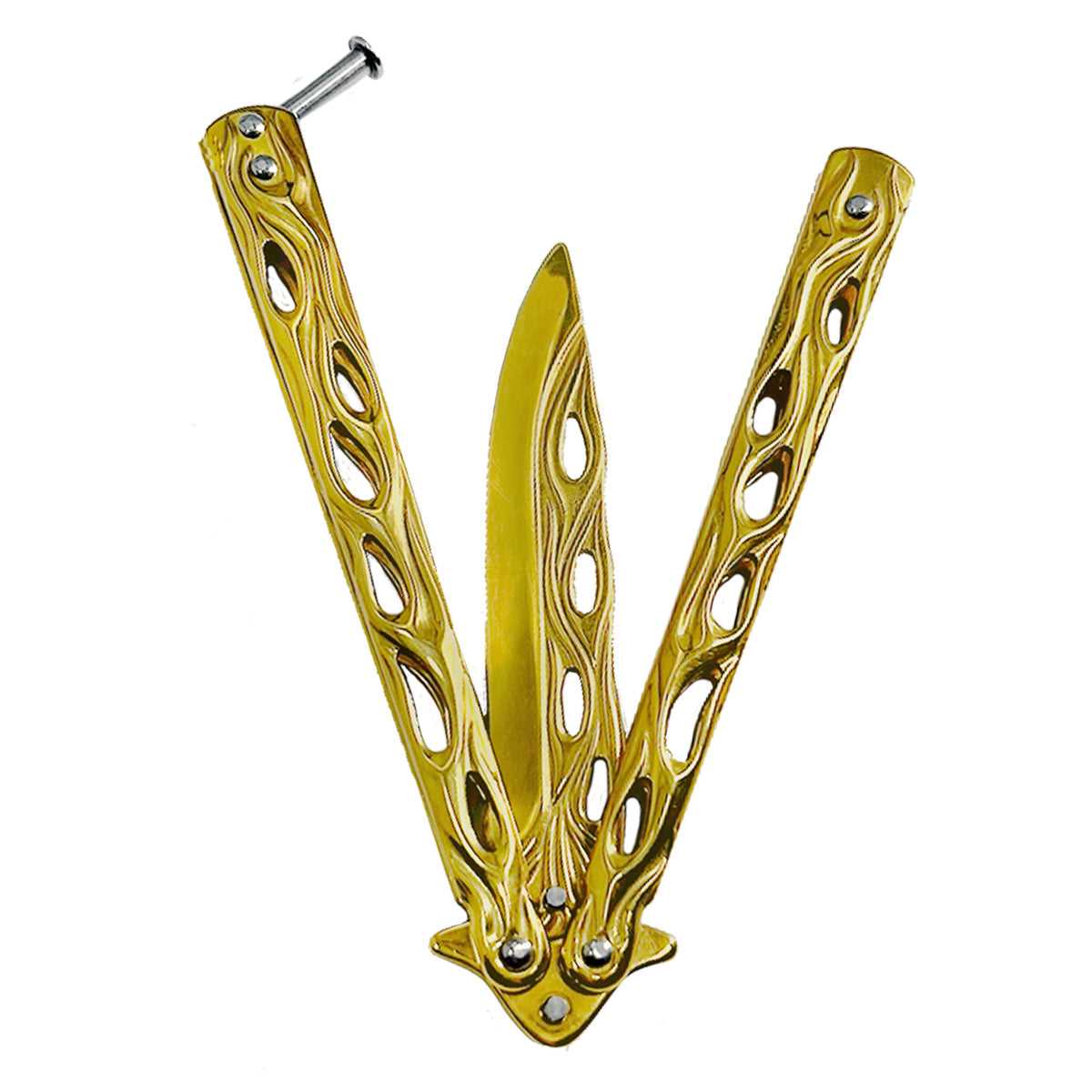 "Lit" Gold Butterfly Knife