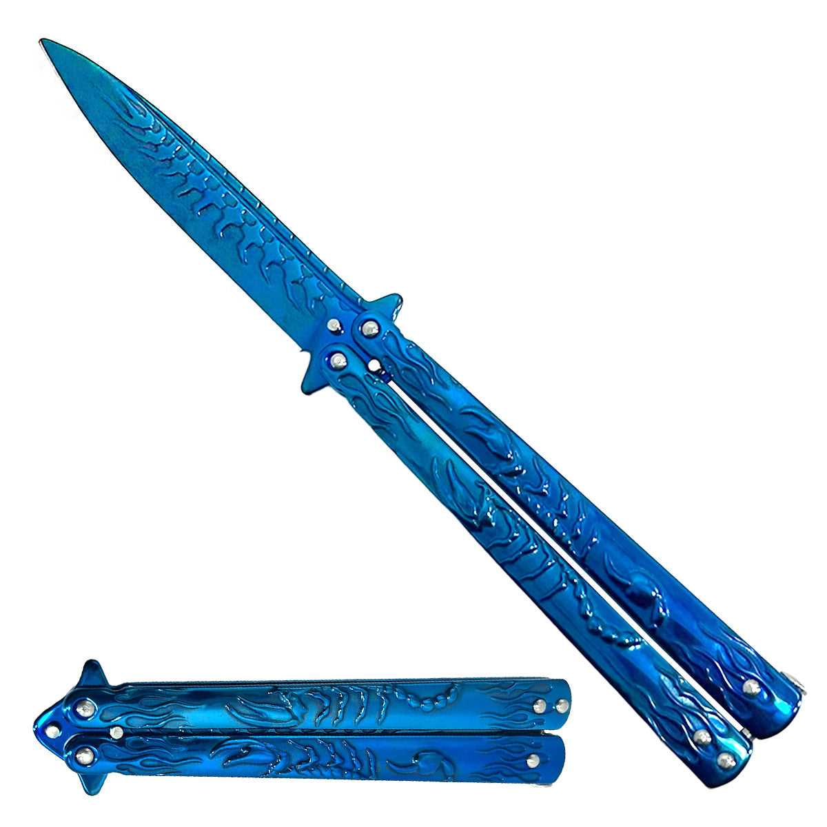 "Scorpion" Blue Butterfly Knife