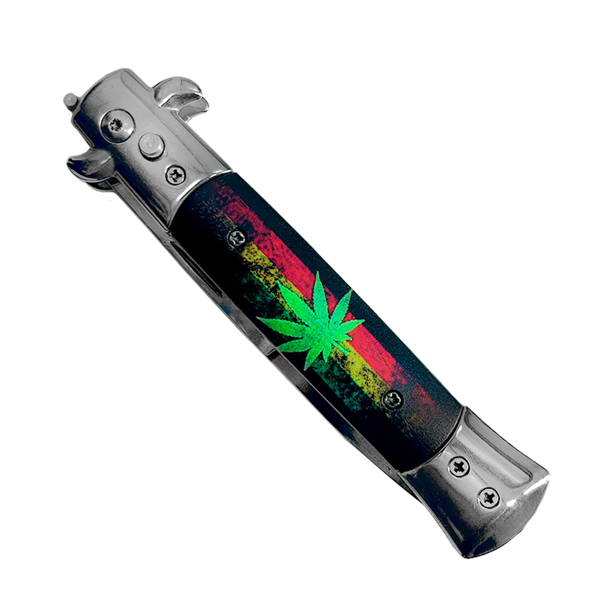 Jamaican Flag / Marijuana Switchblade