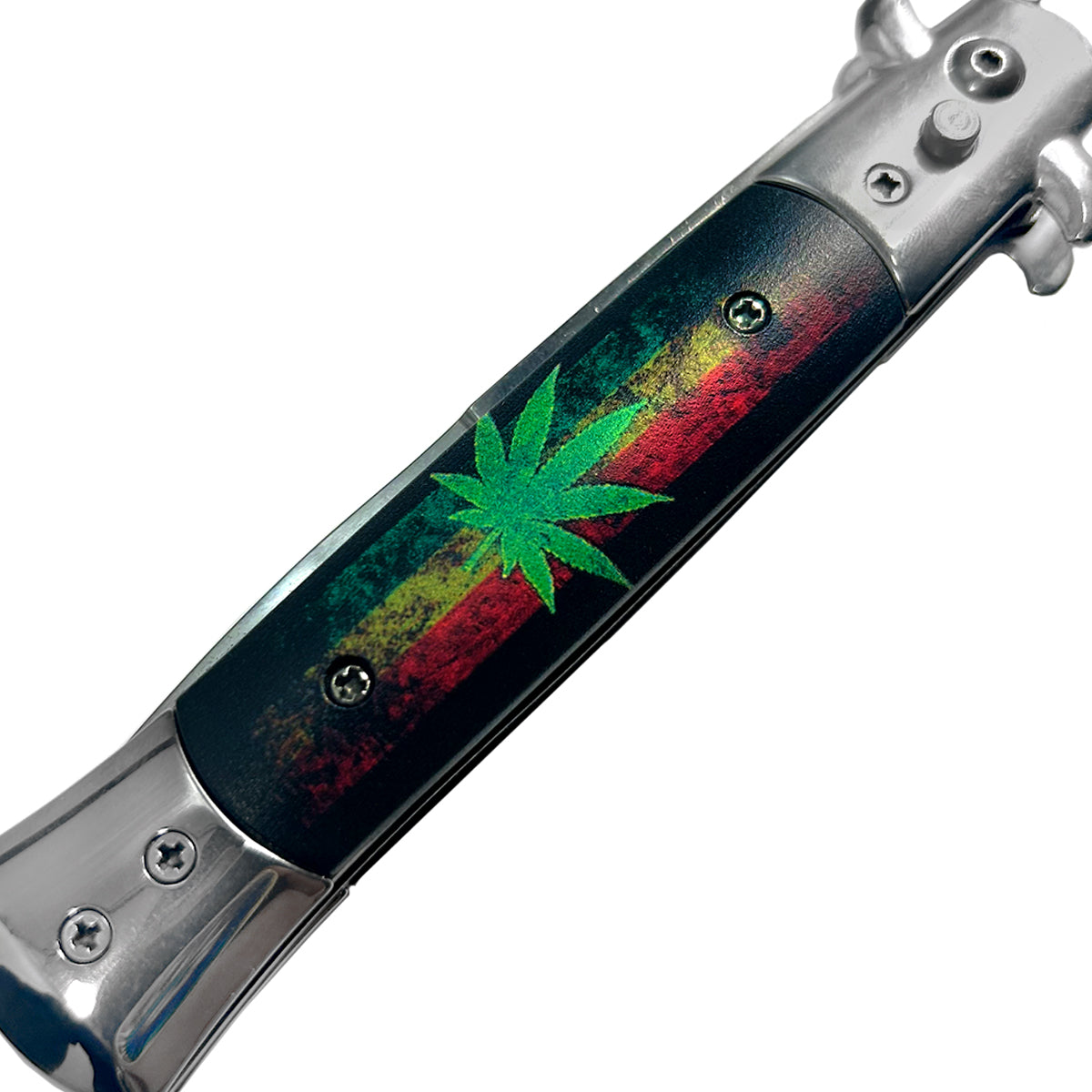 Jamaican Flag / Marijuana Switchblade