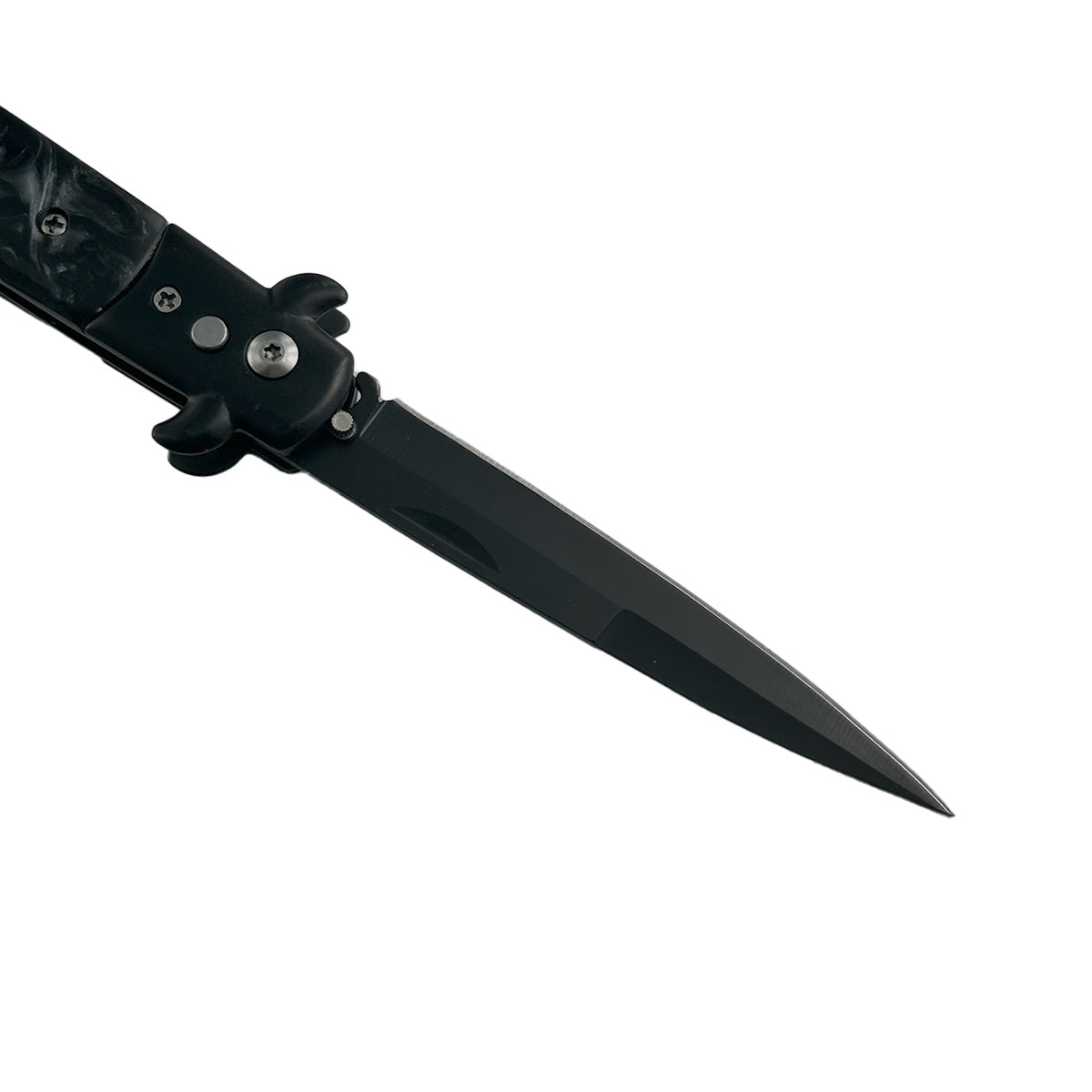 "Polished" Black Marble Switchblade