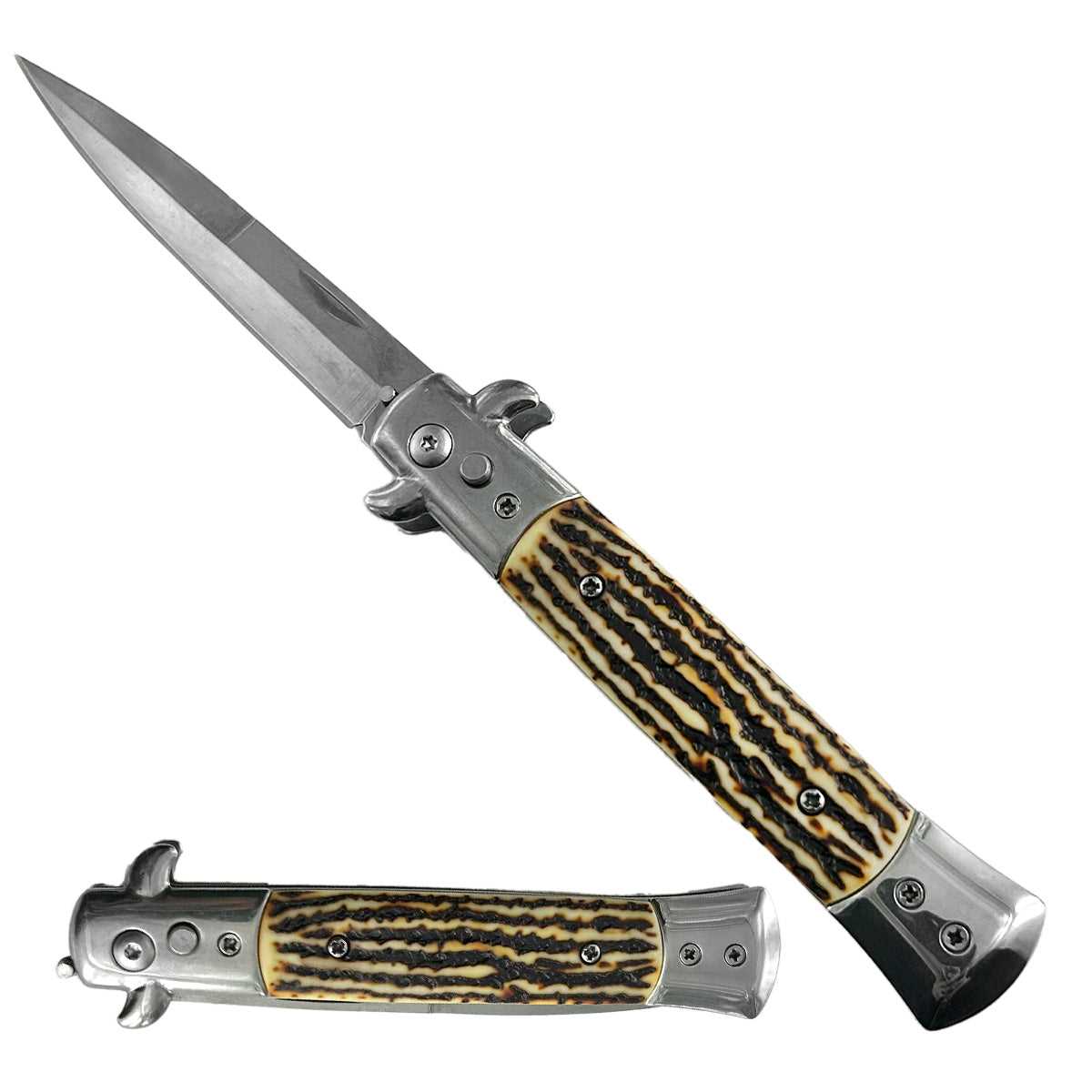 "Polished" Bone Handle Switchblade