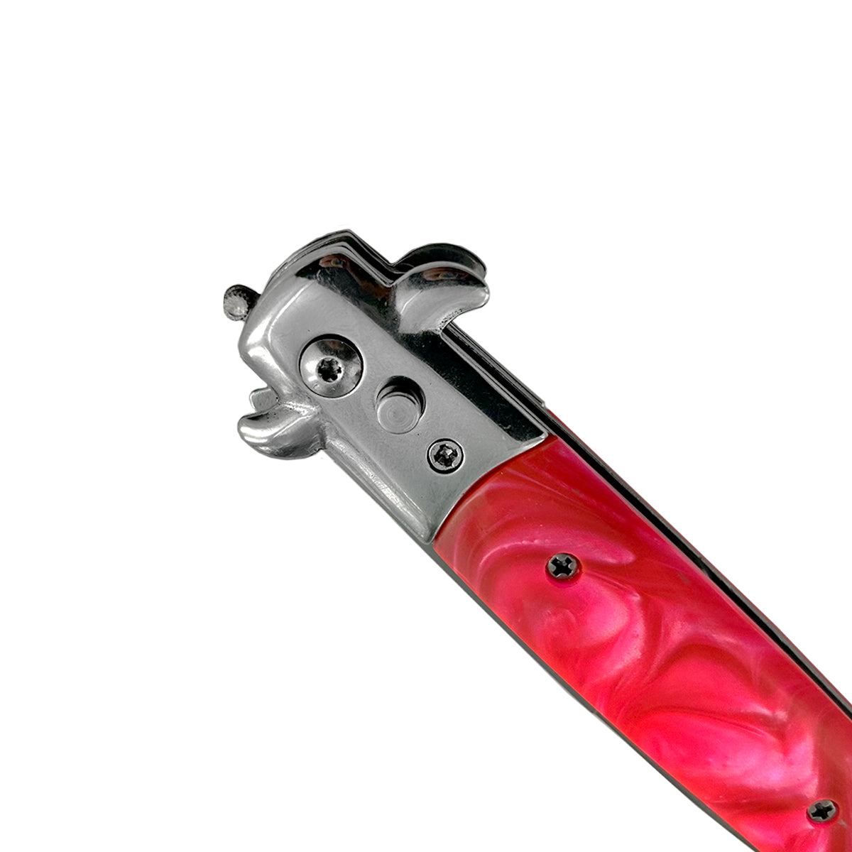 "Polished" Pink Handle Switchblade