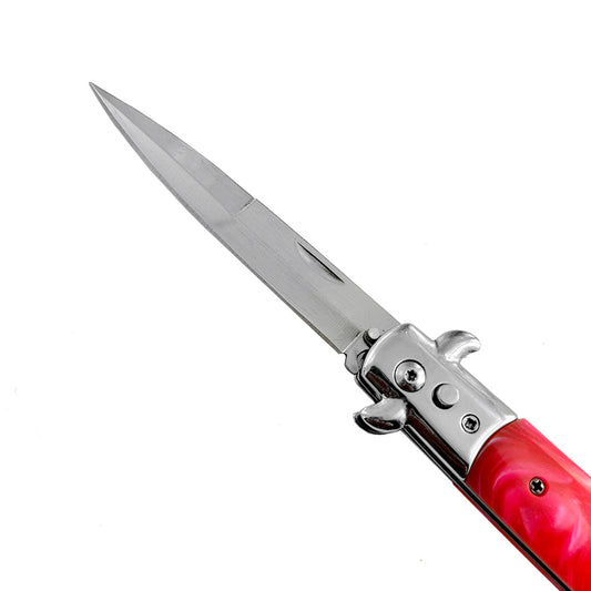 "Polished" Pink Handle Switchblade