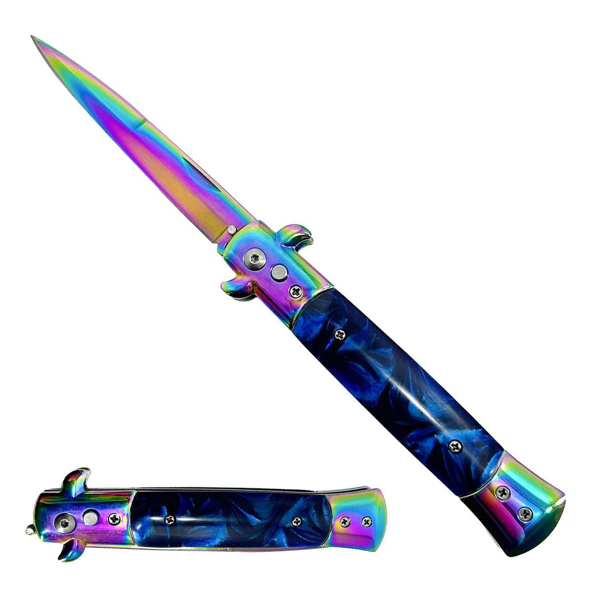 AFK2408 Rainbow Blue Switchblade Online | CS Tactical Edge