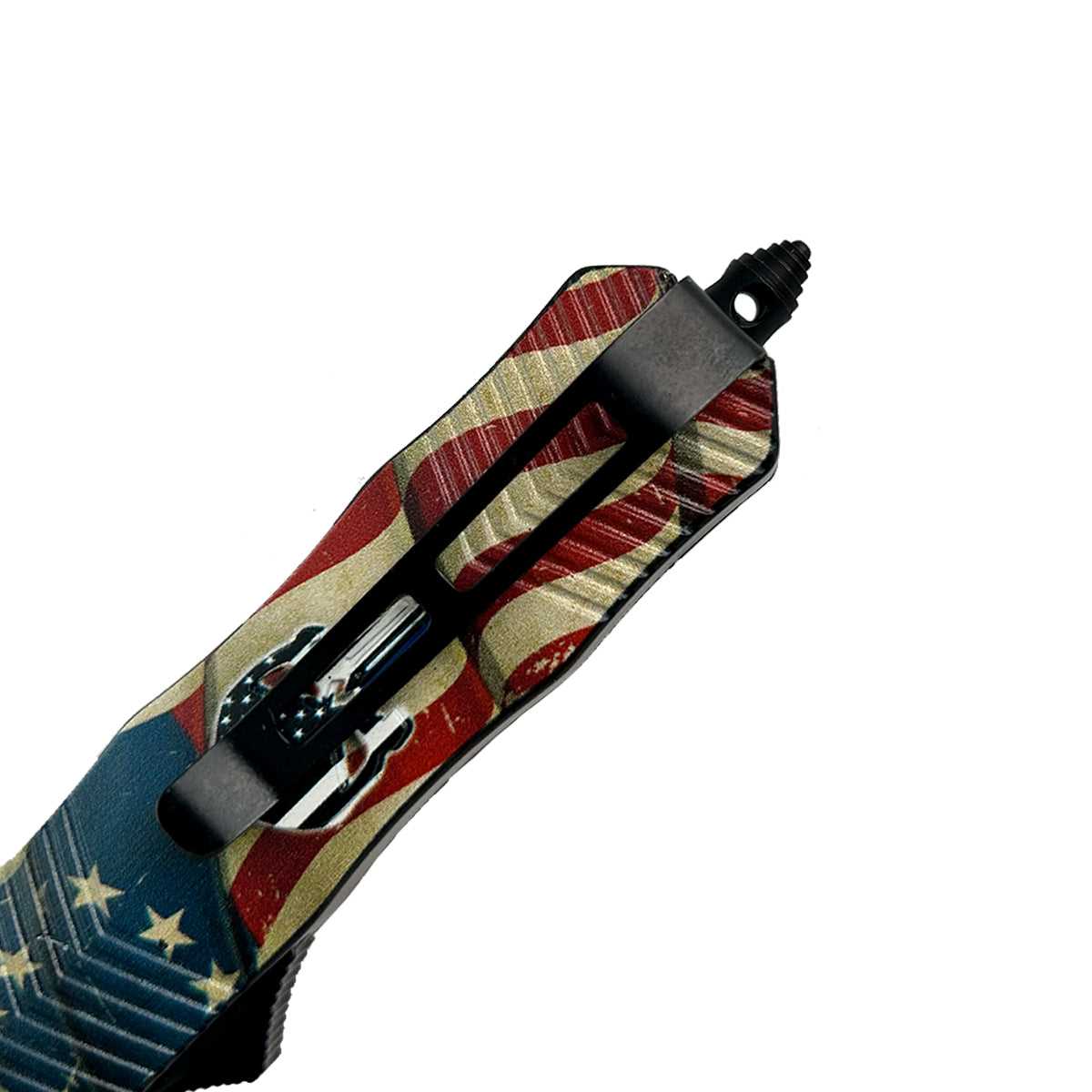 "Defense" USA Flag / Skull OTF Knife