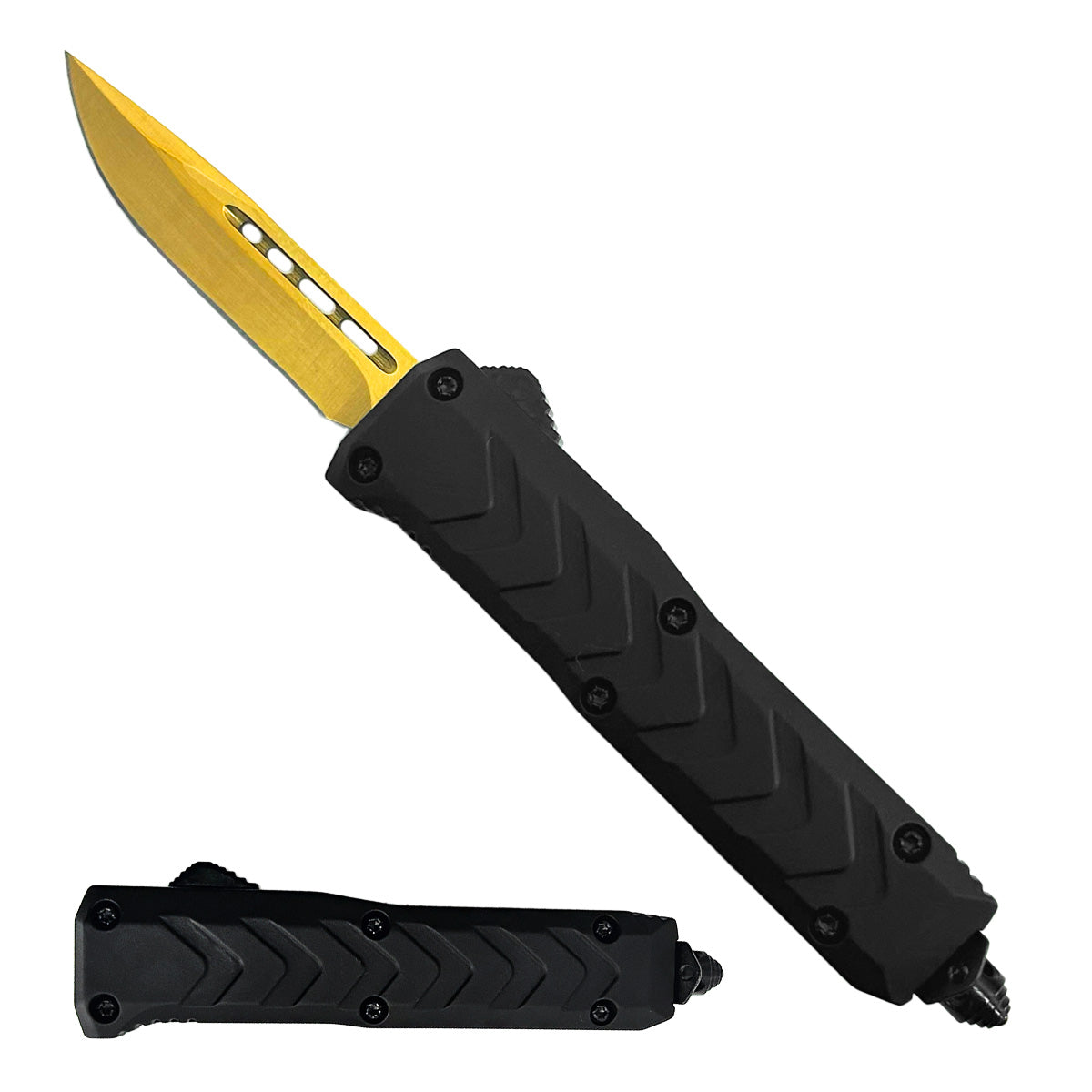 "Stone-Cold" Gold OTF Knife