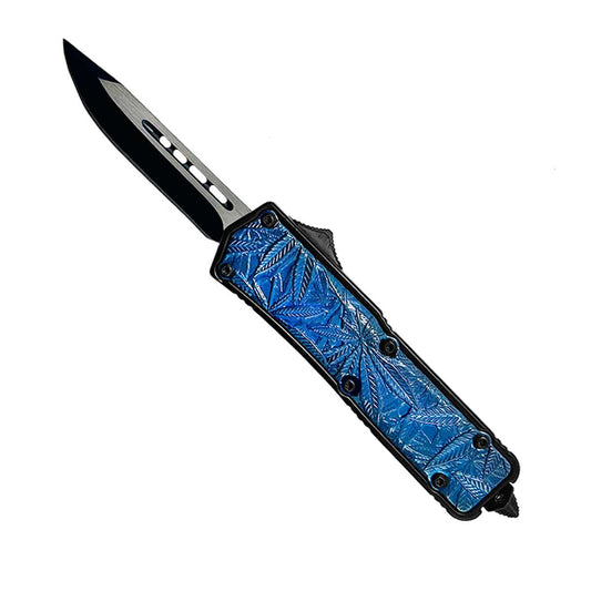 OTF Knife for Sale: "Herbalist" Blue Out-the-Front Knife.