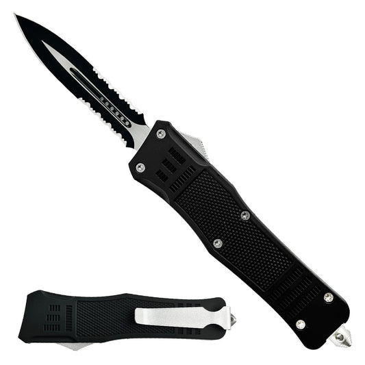 "Primary" Double Serrated Blade OTF Knife