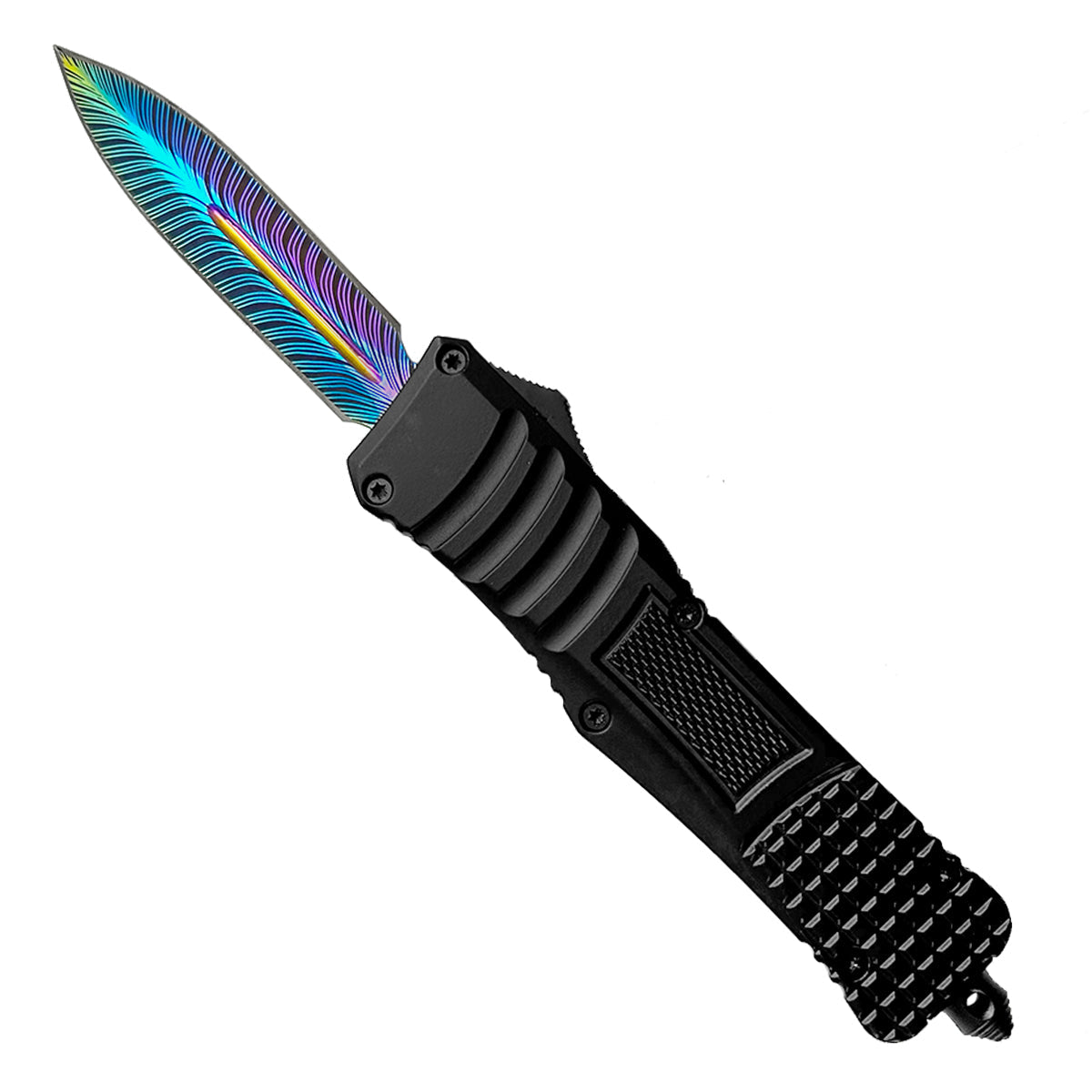 "Sparkle" Rainbow Double Edge OTF Knife