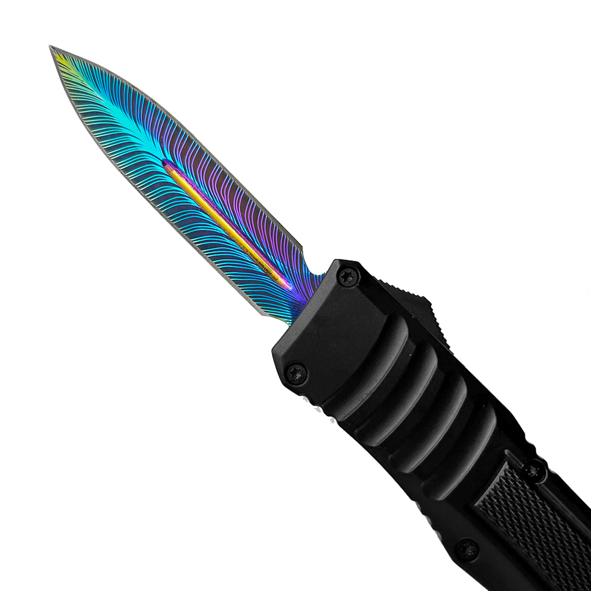 "Sparkle" Rainbow Double Edge OTF Knife