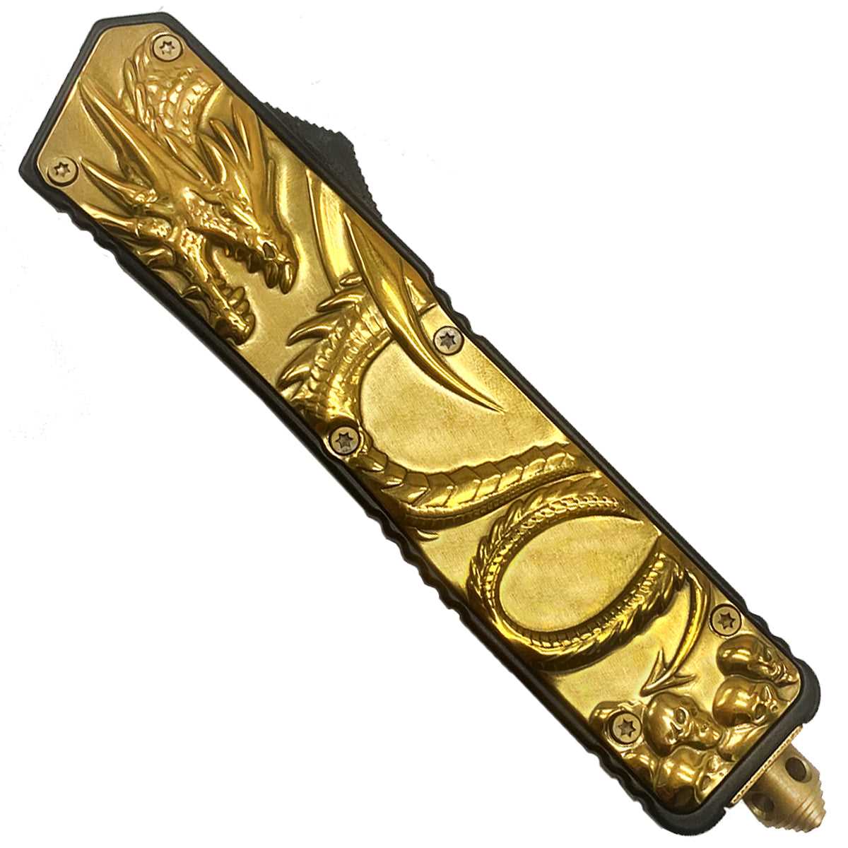 Get ‘Draco’ Gold OTF Knife - Quick $5 Ship | CS Tactical Edge.