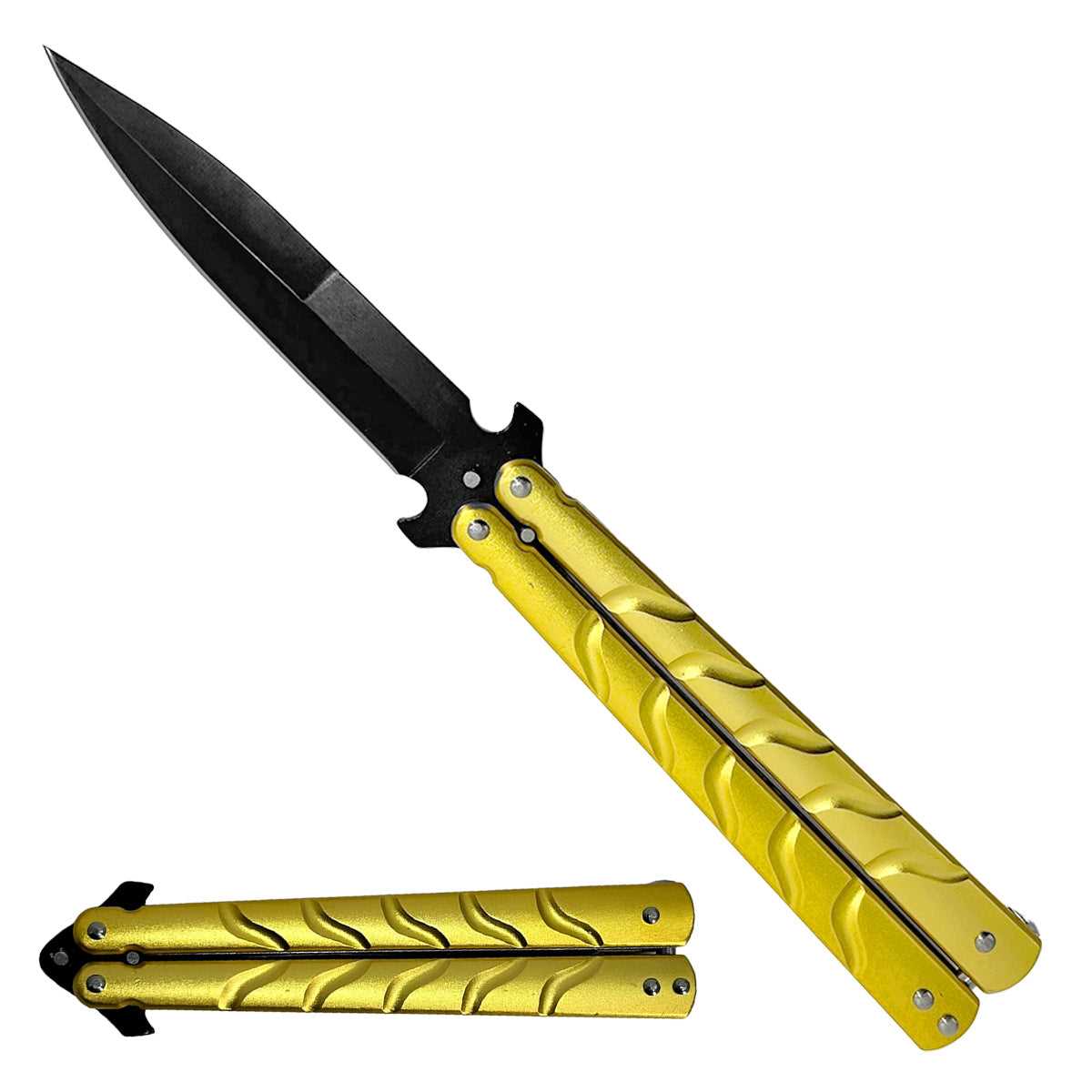 "Shadow Dancer" Gold Butterfly Knife