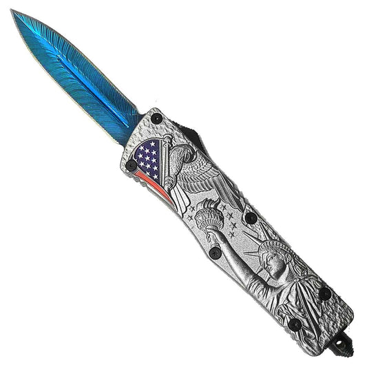 Automatic OTF Knife for Sale - "Blue Freedom" OTF Knife - $5 Shipping