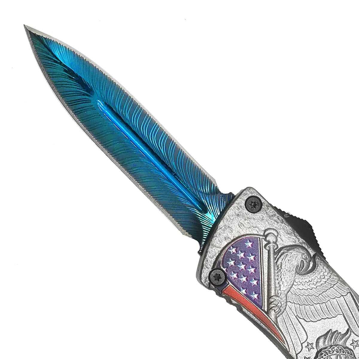 Automatic OTF Knife for Sale - "Blue Freedom" OTF Knife - $5 Shipping