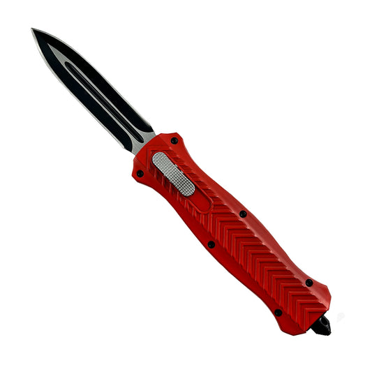 Best OTF Knives Under $100 - "Wavecutter" Red OTF Knife for Sale