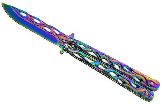 Butterfly Knife - "Lit" Rainbow Butterfly Knives for Sale