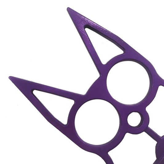 Purple Metal Cat Knuckles Self Defense Keychain
