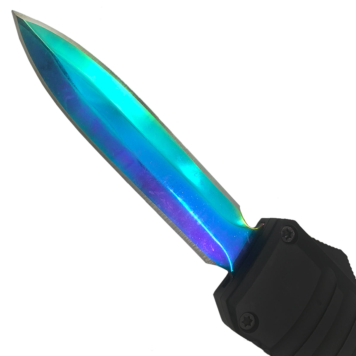 OTF Knife "Rainbow Edge" | Automatic Out the Front Blade 