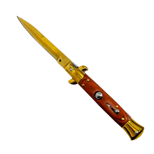 Stiletto Switchblade Knife - "Classico" Wood Stiletto Switchblades 