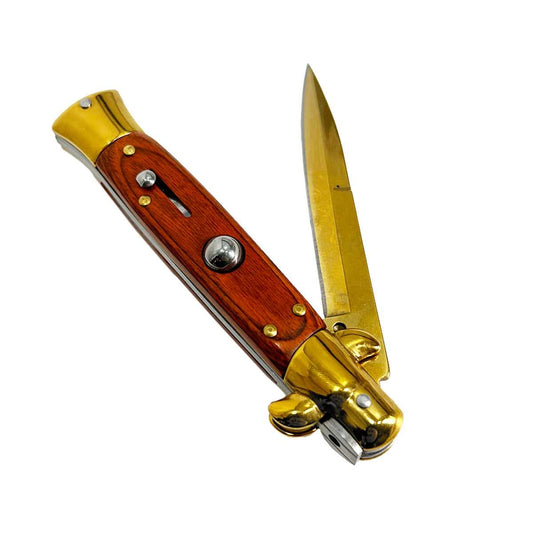 Stiletto Switchblade Knife - "Classico" Wood Stiletto Switchblades 